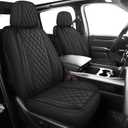 MIROZO Faux Leather Truck Seat Covers, Custom Fit for 2007-2013 and 2019-2023 Chevy Silverado GMC Sierra 1500 & 2500HD 3500HD Crew Cab