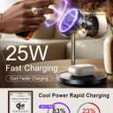 LISEN Qi2.2 25W 3-in-1 Charging Station for iPhone Device, Magsafe Charger Stand with Smart Cooling Fan, 25W Magsafe Wireless Charger for iPhone 17 16 15 14 13 12, Apple Watch, AirPods (with Adapter)