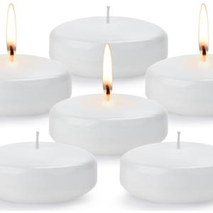3 inch Floating Candles, 36PACK White/Gold/Red Floating Candle, Long Burning and Smokeless Candle for Wedding, Birthday, Pool, Holiday & Home Decoration Unscented (White)