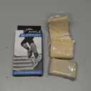 ABIRAM Adjustable Ankle Brace for Women & Men - Compression Sleeve with Wrap for Sprains, Plantar Fasciitis, Achilles Tendonitis - Running, Volleyball, Basketball Support - Breathable, Size S (Light Beige)