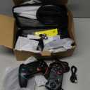 Pro Controllers Accessories Bundle for Nintendo Switch 2 18-in-1: Carrying Case, Screen Protector, Thumb Grip for Joycon, Dockable Console Protective Cover Shell, Steering Wheel, 2025 Switch2 Game Kit (2* Black Controllers (Leather Wrapped))