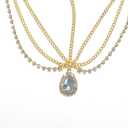 Bethynas Boho Rhinestone Water-drop Head Chain Crystal Drop Pendant Forehead Headpiece Bridal Wedding Prom Hair Accessories for Women Girls