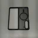 Magnetic for Samsung Galaxy Z Fold 5 Case [Compatible with MagSafe] Slim Translucent Matte Hard Back & Soft Black Bumper, Military Grade Drop Proof Cover, Shockproof Phone Case