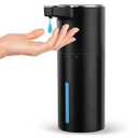 Automatic Soap Dispenser Liquid Touchless: 13.52oz/ 400ml Wall USB Rechargeable - 4-Level Adjustable Modern Electric Hand Soap Dispenser - Kitchen Bathroom Kids Family Black