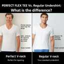 Hanes Mens Perfect Flex V-Neck Tee, Stay Tucked Undershirt, Slim Fit Tight on Arms T-Shirt, White & Black (White, XXL)