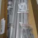 GXOACKJ 2 Pack Silver Curtain Rods for windows 48 to 84-93 inch, 5/8 inch Splicing Heavy Duty Metal Curtain Rod Set with Brackets