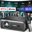 EAZZE D1 Pro Smart Projector with WiFi and Bluetooth, Netflix Official, 20W Speakers, Dolby Audio & dbx-tv Total Sonics, Auto Focus & Keystone, Native 1080P Portable Outdoor Movie Projector (Grey)