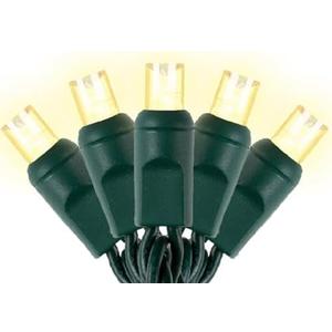 Warm White LED Christmas Lights 25ft 50 Counts Christmas Lights Outdoor Waterproof, 5mm Wide Angle Commercial Grade Mini Outdoor, Indoor Green Wire Tree Plug in for Xmas, UL