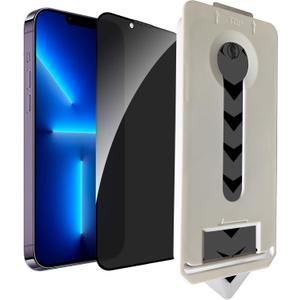 2 Pack Privacy Screen Protector [Auto-Alignment, Auto-Dust Removal] Easy Installation Full Coverage Shatterproof Anti-Spy Tempered Glass Film (for iPhone 13 Pro Max/14 Plus-6.7 Inches)