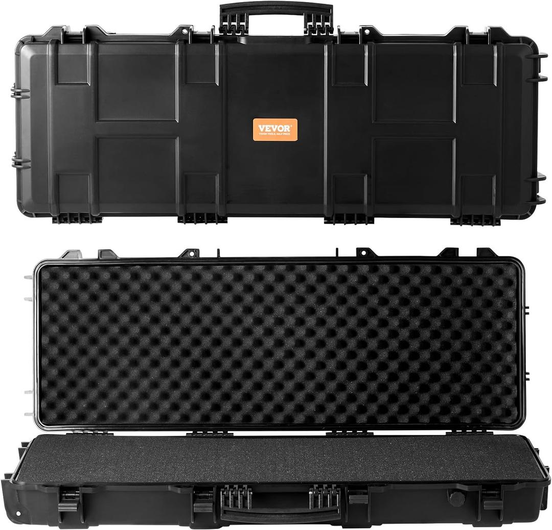 VEVOR Rifle Case, Rifle Hard Case with 4 Layers Fully-protective Foams, Lockable Hard Gun Case with Wheels, IP67 Waterproof & Crushproof, for Rifles or Shotguns