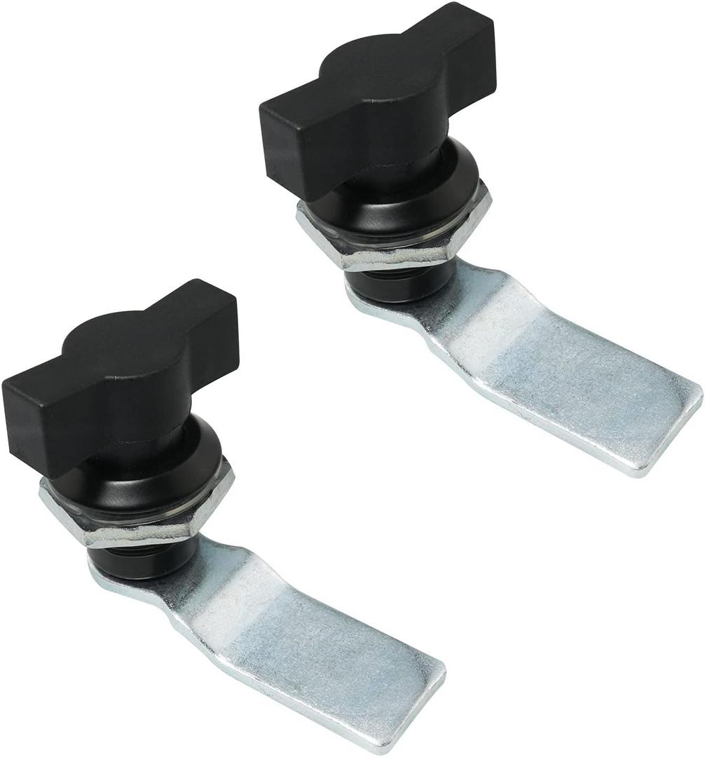 2Pcs T Handle Swing Knob Turn Cam Lock Thumb Operated for Machine Cabinet Drawer, Black