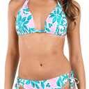 La Blanca Womens Halter Bikini Swimsuit Top (6, Multi//Opulent Palm)