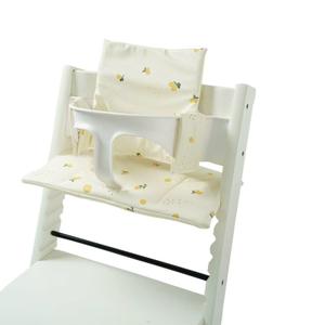 Baby Cushion Set Soft and Comfort High Chair Cushion for Infant, Toddler High Chair Accessories Easy to Clean and Install, Lemon White