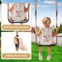 Dolibest Heavy Duty High Back Full Bucket Toddler Swing Set with Adjustable Rope & Locking Carabiners High Back Bucket Seat and Non-Slip U-Shape Swing seat for Indoor/Outdoor Backyard Play -Black