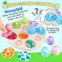 Montessori Dinosaur Toddler Toys Wooden Puzzles Gift for Ages 1 2 3 4 Year Old Kid Boys Girls Animal Dino Egg Toys, Wooden Blocks Stacking Sorting Toddler Fat Brain Easter Gift Preschool Learning