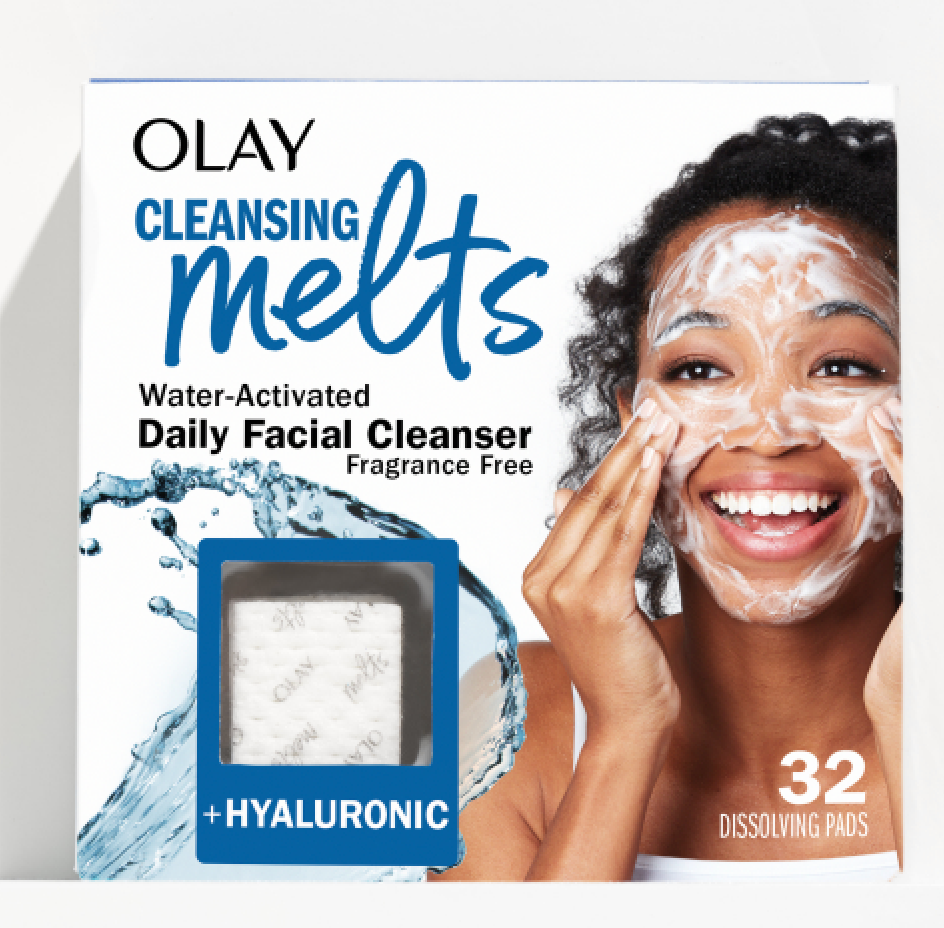 Olay Cleansing Melts + Hyaluronic Face Cleanser, 12ct, Water-Activated Face Wash Cleans, Tones, and Refreshes Skin