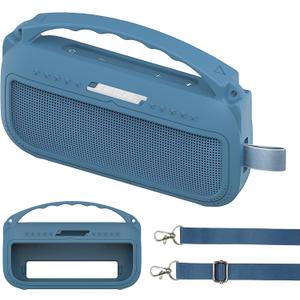 JCHPINE Silicone Cover Case for Bose SoundLink Flex Portable Bluetooth Speaker 2nd Gen, Protective Holder for Bose SoundLink Flex Speaker Accessories (Silicone case, Blue Dusk)