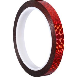 PATIKIL Prism Tape 0.5 Inch x 55 Yards, Holographic Metalized Reflective Adhesive for Detailing Accent Wall Decor Art, Red
