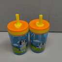 Zak Designs 15oz Bluey Kelso Tumbler Set, Leak-Proof Screw-On Lid with Straw Made of Durable Plastic and Silicone, Perfect Bundle for Kids, 2 Count (Pack of 1)