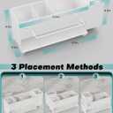 Kitchen Sink Caddy Organizer, Sponge Holder for Kitchen Sink with Upgraded Extra-Wide Drain Board, Efficient Drainage, Stainless Steel with Rust-Resistant Coating