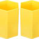 PATIKIL Pencil Holder, 2 Pack Plastic Pen Makeup Brush Holder Cup Storage Hexagon Desktop Organizer Stationery Caddy for Home Office, Yellow