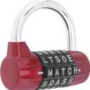 Gym Locker Lock 5 Letter Word Lock Safety Padlock Combination Lock for School Gym Locker,Sports Locker,Fence,Toolbox,Case,Hasp Storage (1, Red)