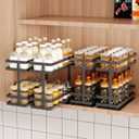 Mustorn 4 Pack Pull Out Spice Rack Organizer for Cabinet, 2 Tier Metal Slide Out Seasoning Organizer and Storage Heavy Duty Vertical Spice Rack Shelf Pullout for Kitchen Cabinets No Drilling (Black)