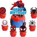 25pc Super hero Cake Topper Spider Cupcake Toppers cake decoration for boys