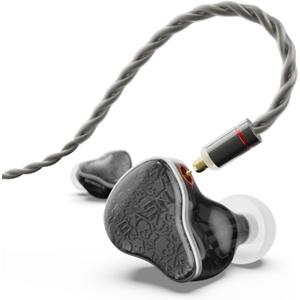 BASN Bmaster5 in Ear Monitors, 1DLC Diaphragm+4BA 5 Drivers Drummers Headphones with Silver-plated OFC Cable, Noise Isolation IEM Earbuds for Musicians (Midnight Black)