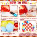 141 Pcs Halloween Circus Red and White Square Foil Balloon Wall Backdrop Carnival Balloon Garland Arch Kit Clown and Lion Double Sided Balloons Tunnel for Halloween Birthday Party Decorations