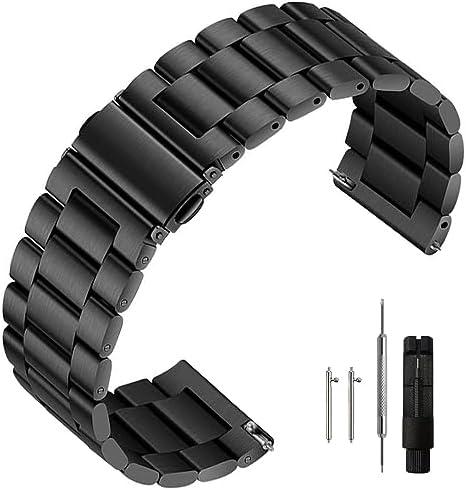 Niziruoup Stainless Steel Watch Band Quick Release Premium Brushed Matte Metal Watch Strap Bracelet 16mm 18mm 20mm 22mm 24mm Universal Stainless Steel Smartwatch Replacement Band Strap Men Women