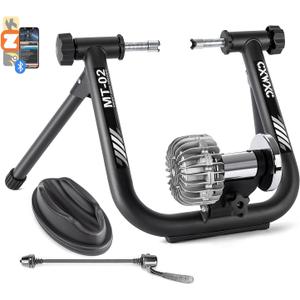 CXWXC Smart Bike Trainer - Fluid Bike Trainer Stand for 26-29 or 700c Wheel - Fluid Stationary Noise Reduction Bicycle Stationary Stand Compatible with Zwift App