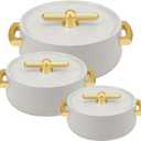 Inner Steel Casserole Set |BPA Free|Advanced P.U. Insulation |Keeps Food hot & Fresh for Long Hours.Chapati,Roti,Biryani Set of 3 (1700ml, 1200ml, 600ml) Ivory