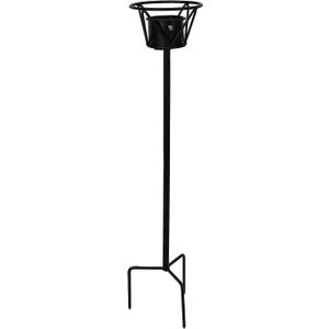 Sunnydaze Outdoor Gazing Globe Stand - In-Ground Metal Gazing Ball Stand for 8" to 12" Gazing Balls - Black - 24" H