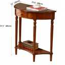 Solid Wood Console Table with Drawer, Semi-Circle Entryway Storage Shelf, Half-Moon Porch Table Side Elegant Vintage Sofa for Living Room (23.6" L x 11.8" W x 31.5" H)