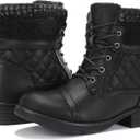 STQ Women's Combat Boots Lace up Ankle Booties, Size 10