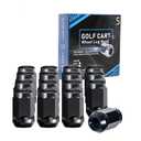Golf Cart Wheel Lug Nuts Standard 1/2"-20 for EZGO & Club Car (Pack of 16) Black
