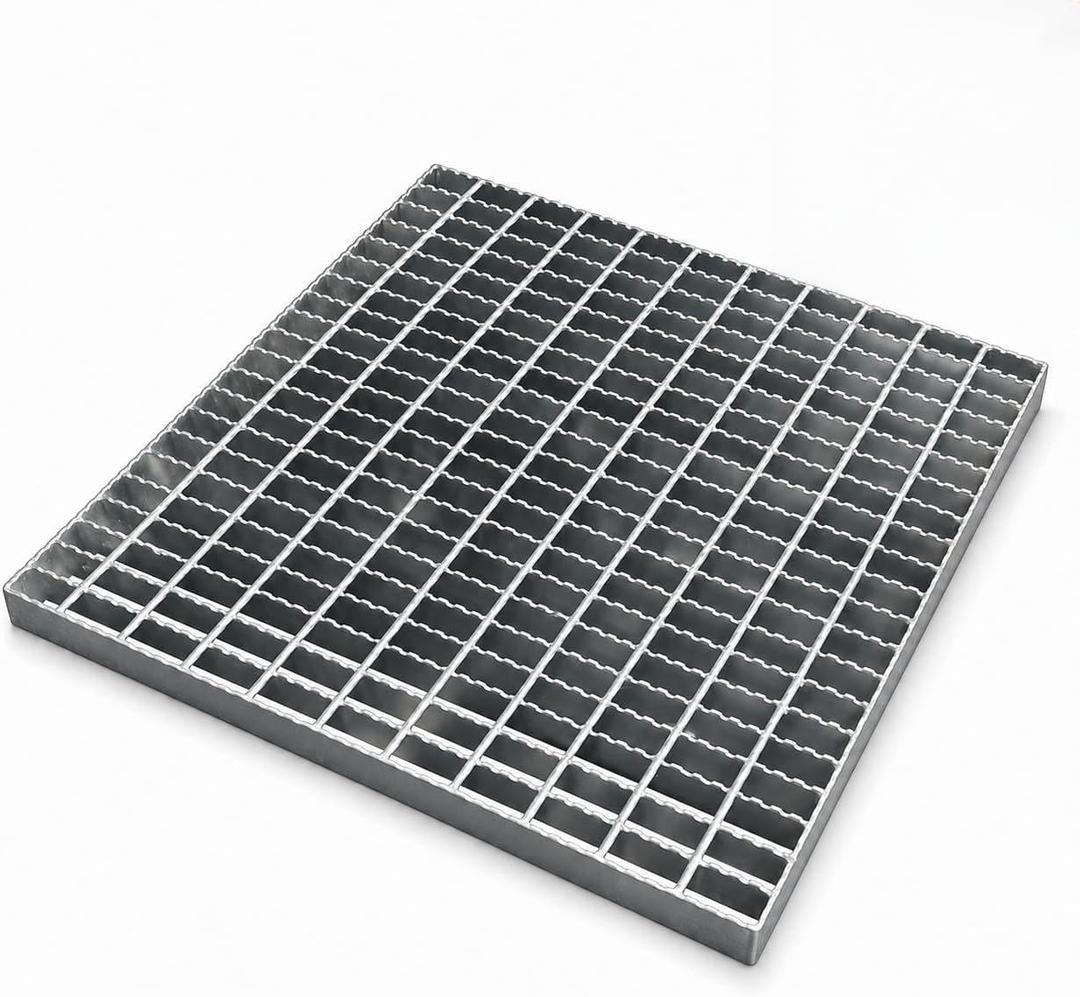 TONGMO 24 in Galvanized Steel Drain Grate, Serrated Steel Bar Grating with B125 Load Capacity, Anti-Slip Metal Catch Basin Grate for Driveway, Garage, Patio, Yard, Factory, and Outdoor Drainage