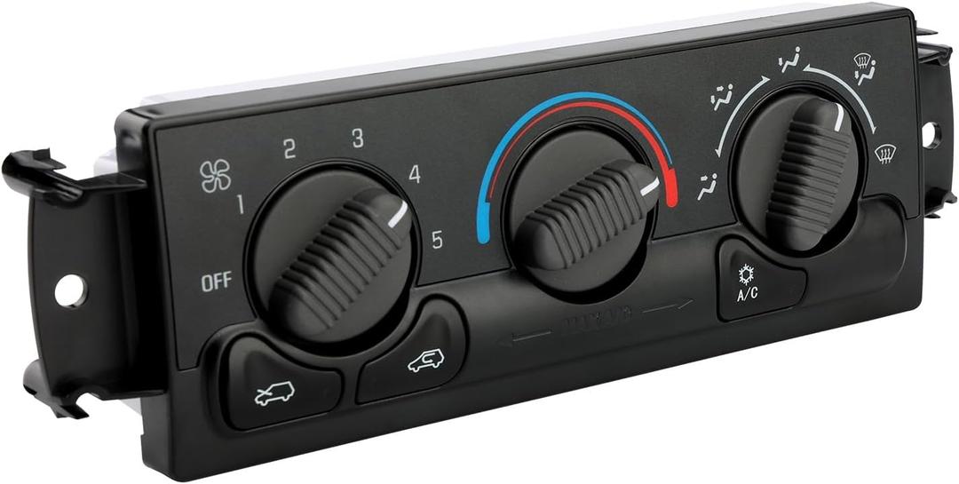 599-266 Front Climate Control Module (NO Rear Windshield Defogging), Compatible with 1999-2002 Chevy Avalanche Silverado Suburban Tahoe GMC Sierra Yukon, A/C Heater Air Conditioning Panel Unit,