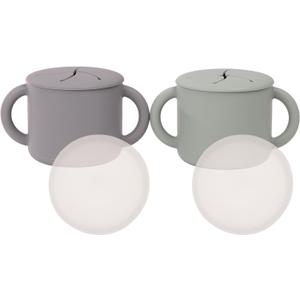 WeeSprout Snack Containers, Food Grade Silicone Cups, Spill-Proof Tops For Toddlers and Babies, Premium Hard Plastic Travel Lids, Dishwasher Safe, Set of 2 Snack Catchers (Matte Gray, Matte Green) WeeSprout Snack Containers, Food Grade Silicone Cups, Spill-Proof Tops For Toddlers and Babies, Premium Hard Plastic Travel Lids, Dishwasher Safe, Set of 2 Snack Catchers (Matte Gray, Matte Green)