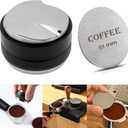 51mm Coffee Distributor & Tamper, Dual Head Coffee Leveler and Espresso Puck Screen Adjustable Depth Professional Barista Espresso Hand Tamper for Espresso Machine (51mm)