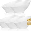 BESTSTAR 20OZ Plastic White Serving Bowls 8 Pack Angled Disposable Party Bowls for Chips, Salad, Fruit & Candy  Heavy Duty Clear Serving Bowls for Parties, Buffet, Catering, Christmas