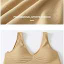 3 x Womens Sports Bras Womens Wirefree Bras Everyday Bras Comfort Bras Seamless Comfortable Yoga Bra (White, S)