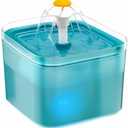 Cat Water Fountain for Drinking: Automatic Dog Bowl Dispenser - Pet Waterer Bowls Fountains - Auto Cats Dish Supplies - Quiet Animal Watering Machine - 67oz/2L Green Kitty Drink Dishes - AONBOY