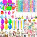 122pcs Easter Eggs Party Favors Fillers for Kids,Easter Basket Bunny Stuffers Fidget Toys, Easter Eggs Fillers,Bunny-Themed Gift Goodie Bags for Boys Girls