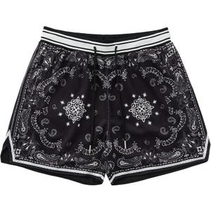 DIOTSR Mens Graphic Shorts Boho Paisley Shorts Athletic Basketball Bandana Shorts Running Streetwear Drawstring Waist (Medium, 01 Black)