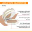 Avne High Protection Tinted Compact, Mineral Sunscreen, Tinted Sunscreen, Broad Spectrum SPF 50+, UVA/UVB Blue Light Protection, 100% Mineral, Water Resistant, Non-Greasy, Fragrance-Free
