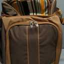 ALLCAMP Picnic Backpack - Insulated Cooler Bag with Compartment, Detachable Wine Glass Holder, Throw Blanket & Cutlery Set,2 Person Picnic Set for Family Outings, Couple Gifts (Brown)