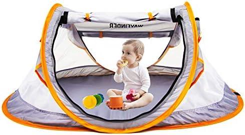 Poray Portable Baby Beach Tent with UPF 50+ Sun Shelter,Mosquito Net and Sunshade, Ideal Pop Up Kids Travel Tent with Carry Bag & 2 Stakes,Outdoor Indoor Play and Sun Protection