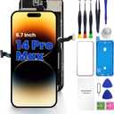 for iPhone 14 Pro Max Screen Replacement, 6.7 inch 3D Touch LCD Display Full HD Repair kit, Digitizer Assembly with Tools Set, Tempered Glass Screen Protector, Waterproof Frame Adhesive